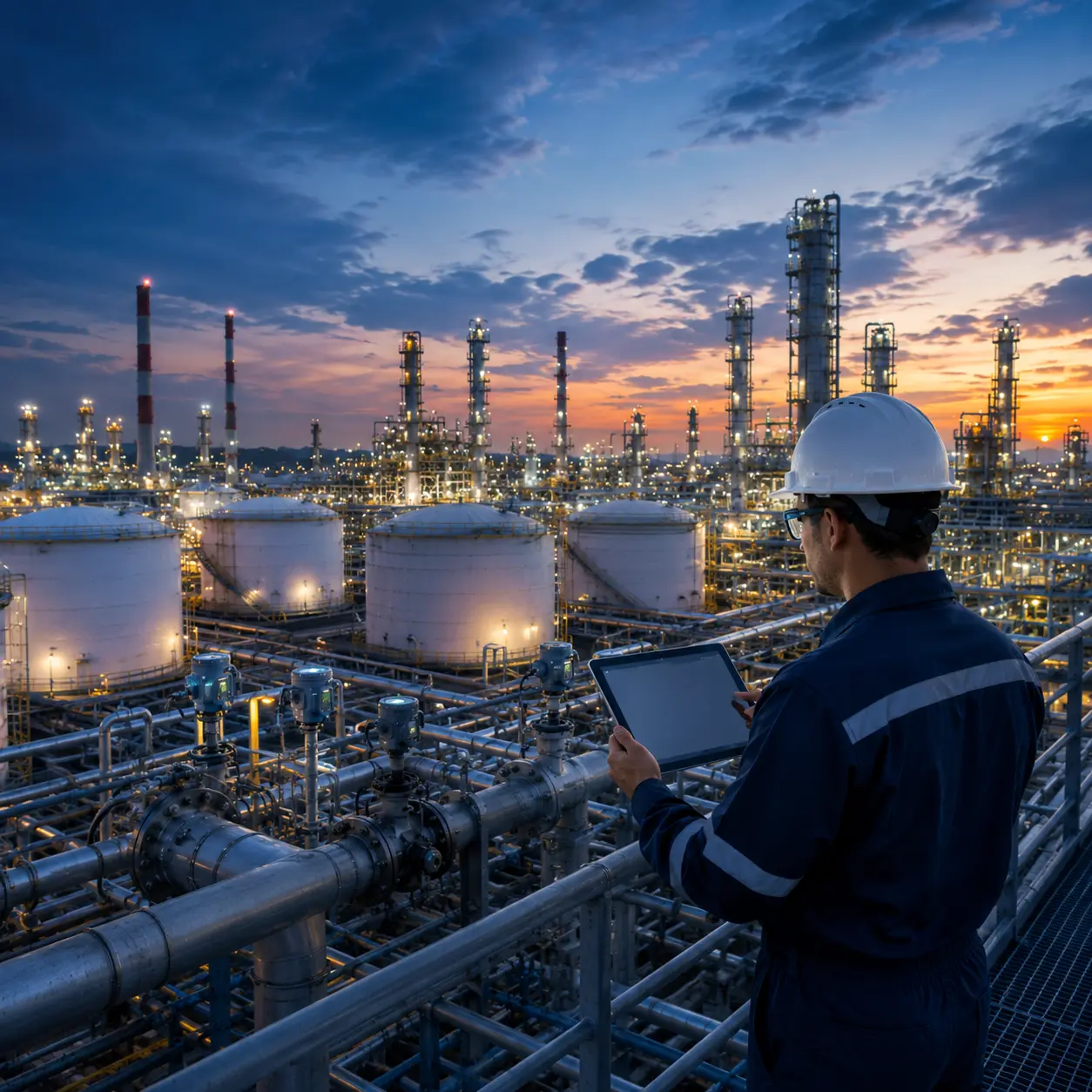 Industrial control room and IoT software interface for downstream facility operations