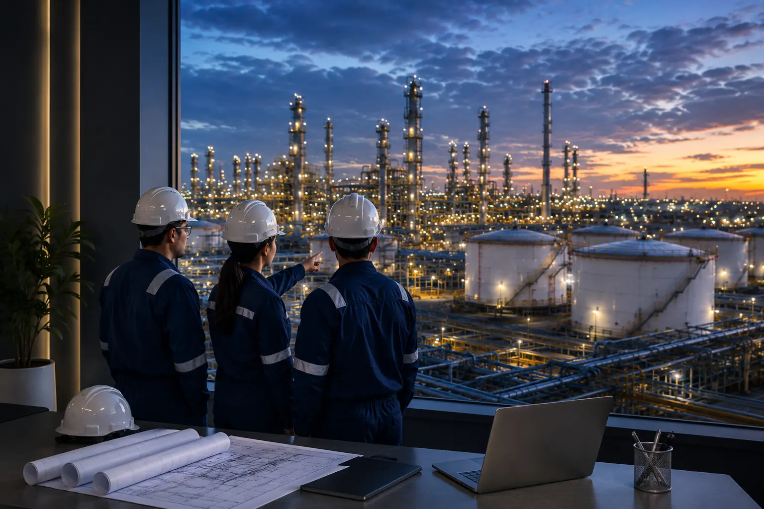 Industrial IoT and AI operations at a downstream petroleum facility